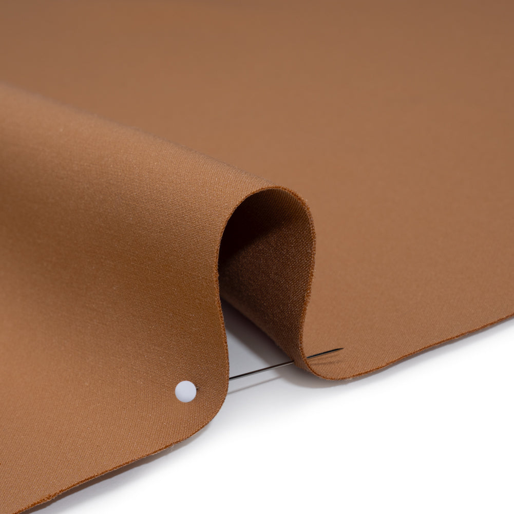 Stretch Recycled Polyester and Viscose Double Cloth - Tan - Deadstock