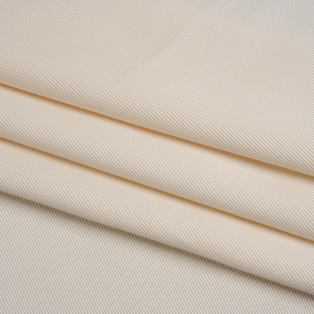 Luminous Recycled Polyester and Viscose Twill - Ivory - Deadstock