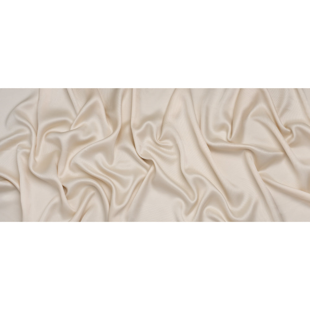 Luminous Recycled Polyester and Viscose Twill - Ivory - Deadstock