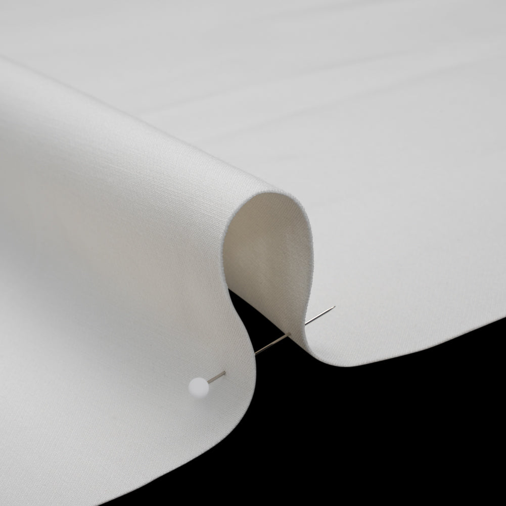 Stretch Recycled Polyester and Viscose Double Cloth - Off White - Deadstock