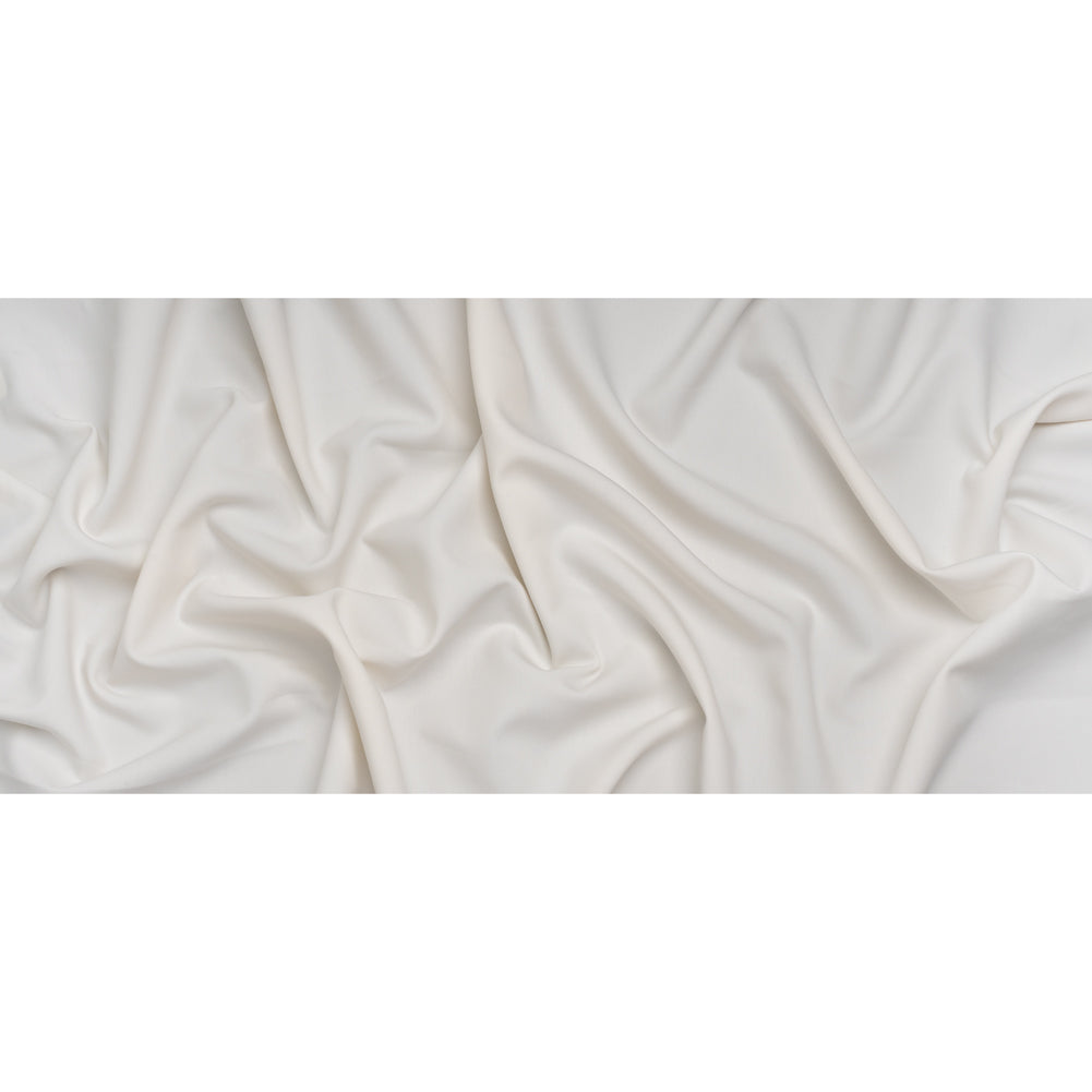 Stretch Recycled Polyester and Viscose Double Cloth - Off White - Deadstock