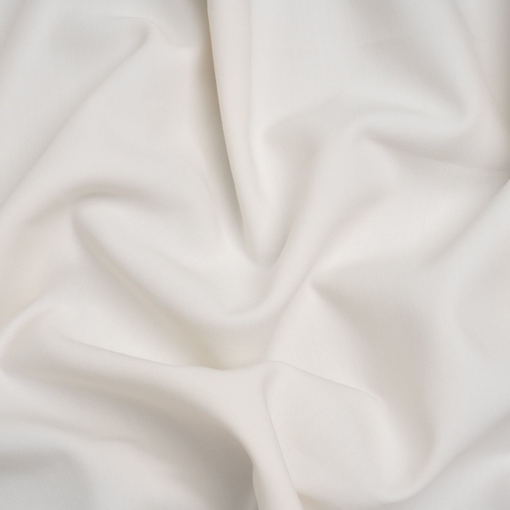 Stretch Recycled Polyester and Viscose Double Cloth - Off White - Deadstock