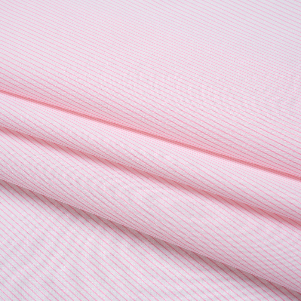 Cotton Shirting - Blush Pink and White Stripes - Deadstock