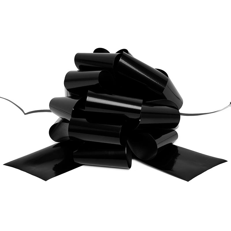 8" Giant Glossy Pull String Bows 8 '' Black Color each / package