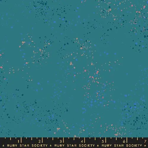 Cotton Print Blue Turquoise Speckled Fabric 43/44"