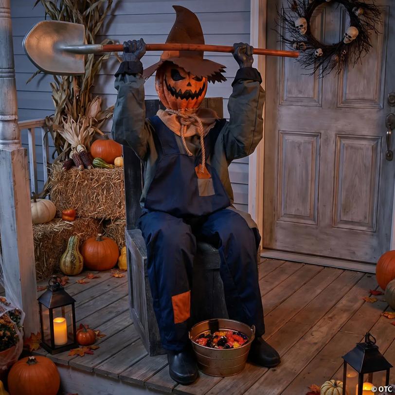 44" Smiling Jack Greeter with Chair Halloween Decoration