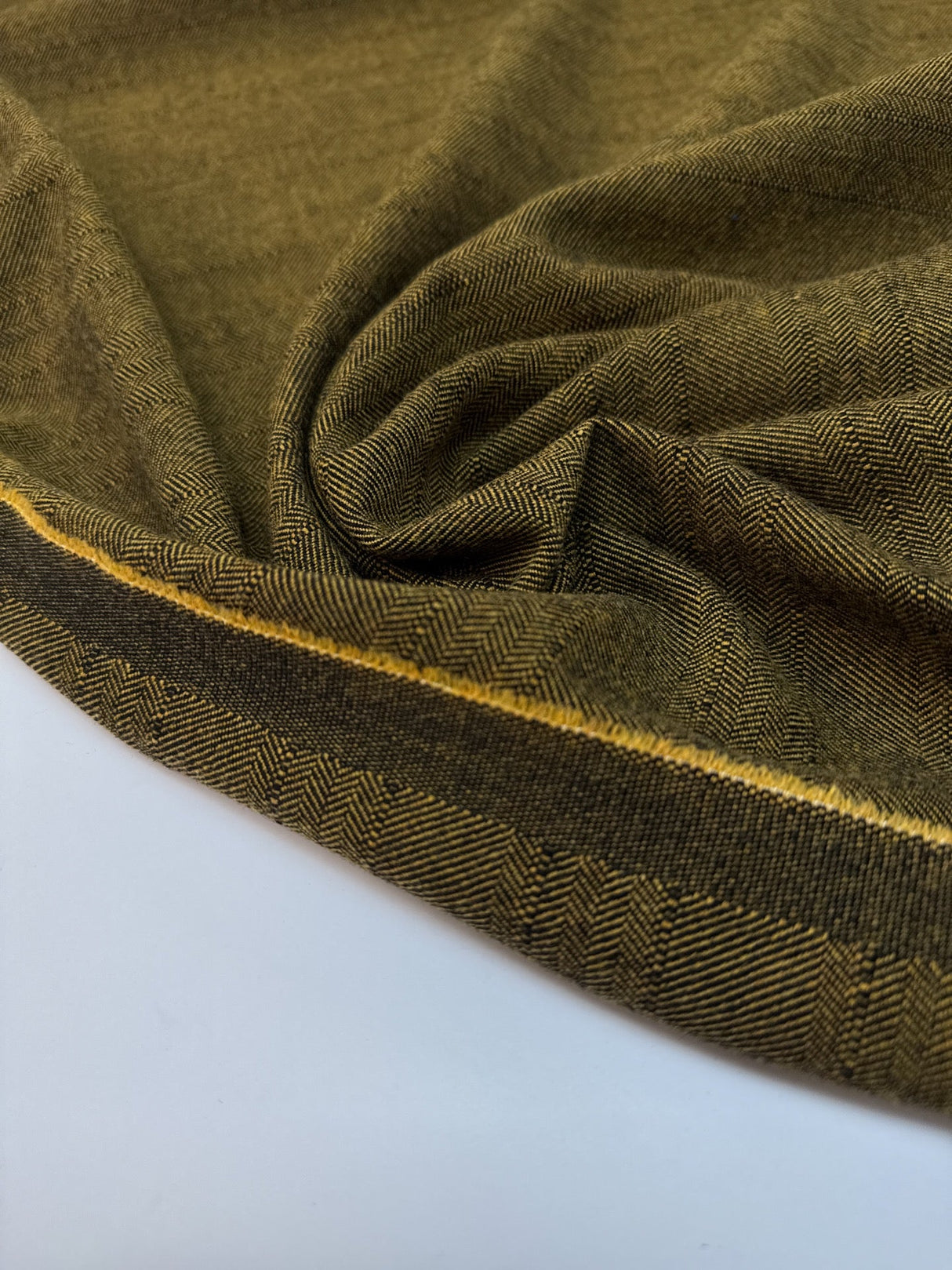 Wool Tweed Striped Herringbone