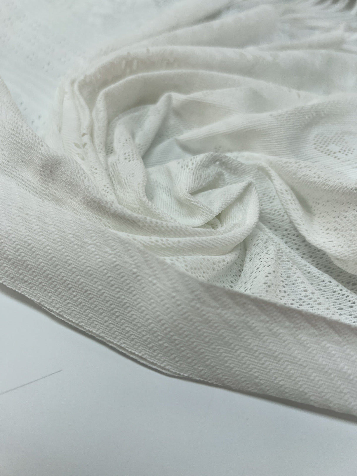Polyamide Elastane Knitted Floral White