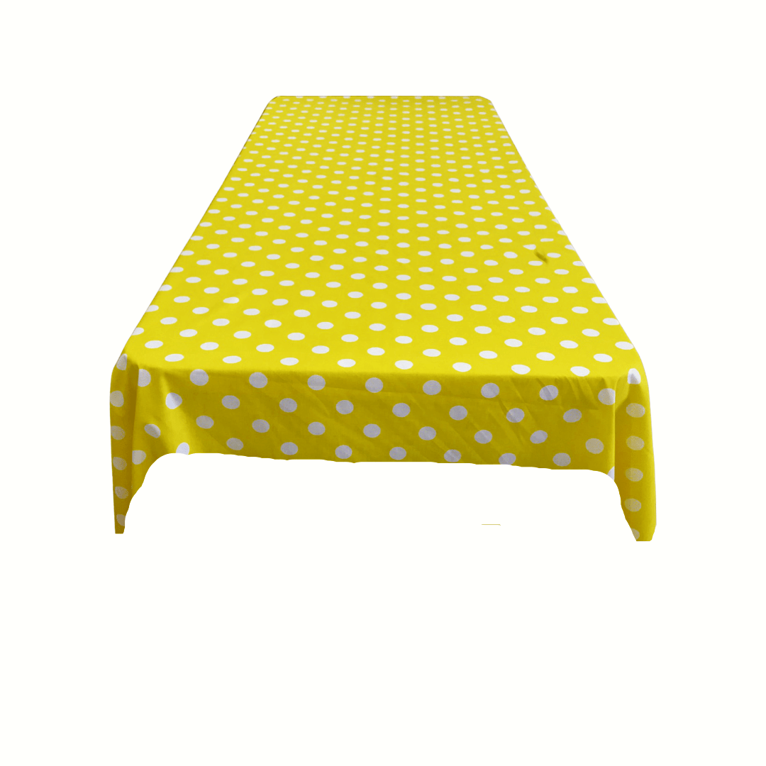 Big Polka Dot Poly Cotton Fabric - Square Tablecloth, 45" X 45", Assorted Colors (1 Piece)