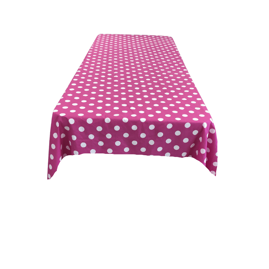 Big Polka Dot Poly Cotton Fabric - Square Tablecloth, 45" X 45", Assorted Colors (1 Piece)