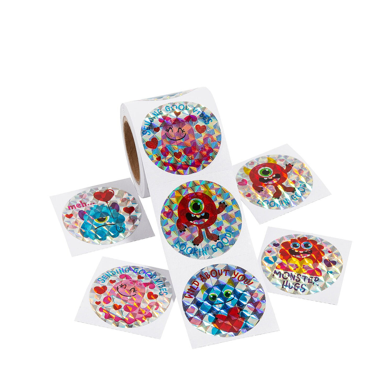 Prism Valentine Monster Sticker Roll - 100 Pc.