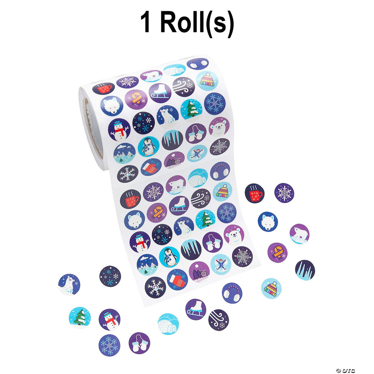 Bulk 1000 Pc. Mini Winter Sticker Roll