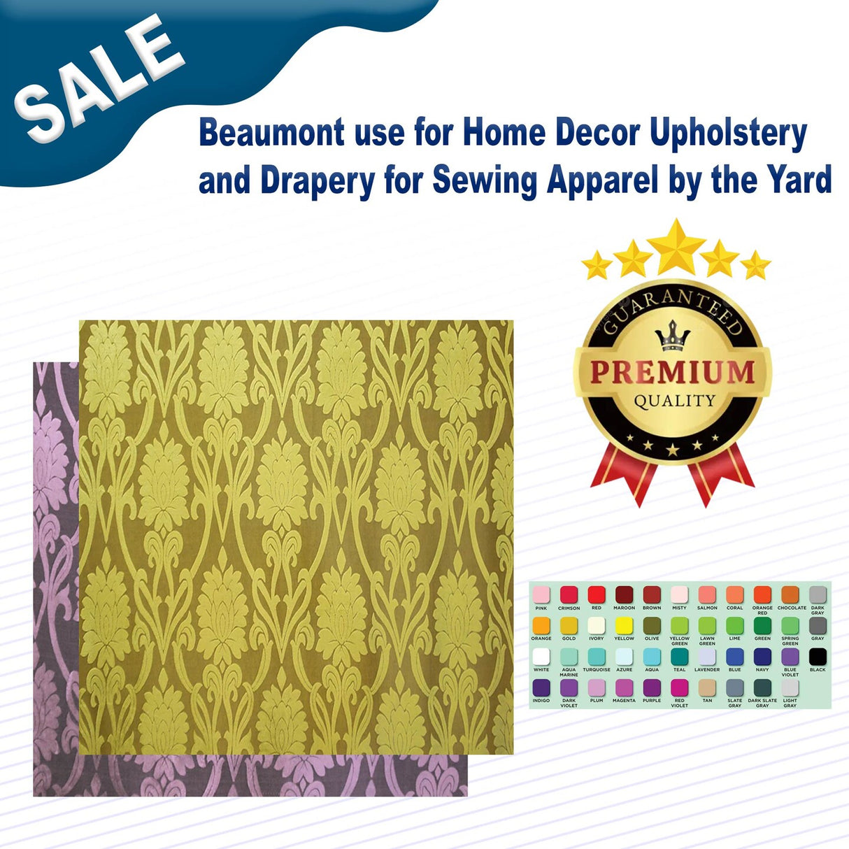 1 Yard Beaumont use for Home Decor Upholstery and Drapery