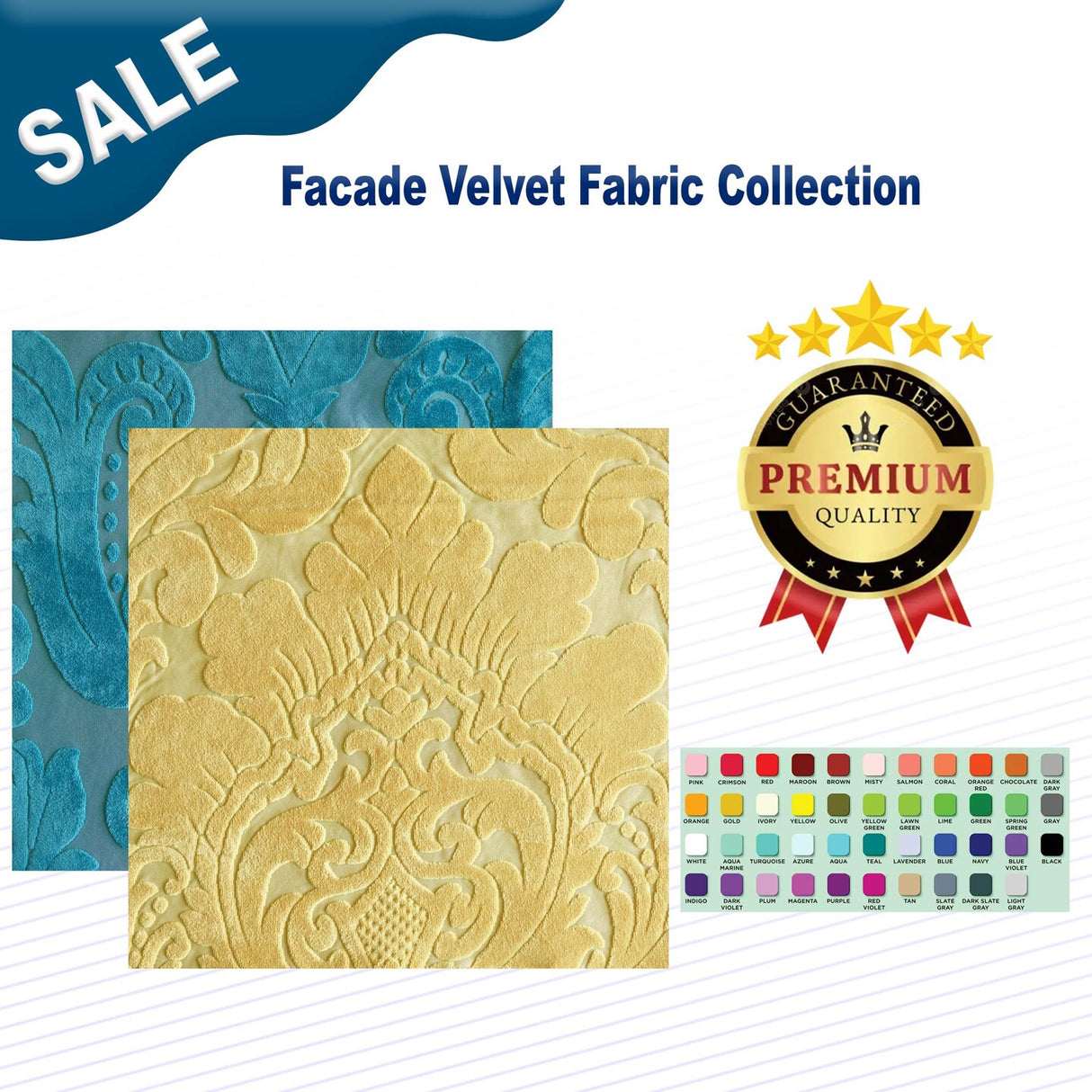 1 Yard Facade Velvet Fabric Collection