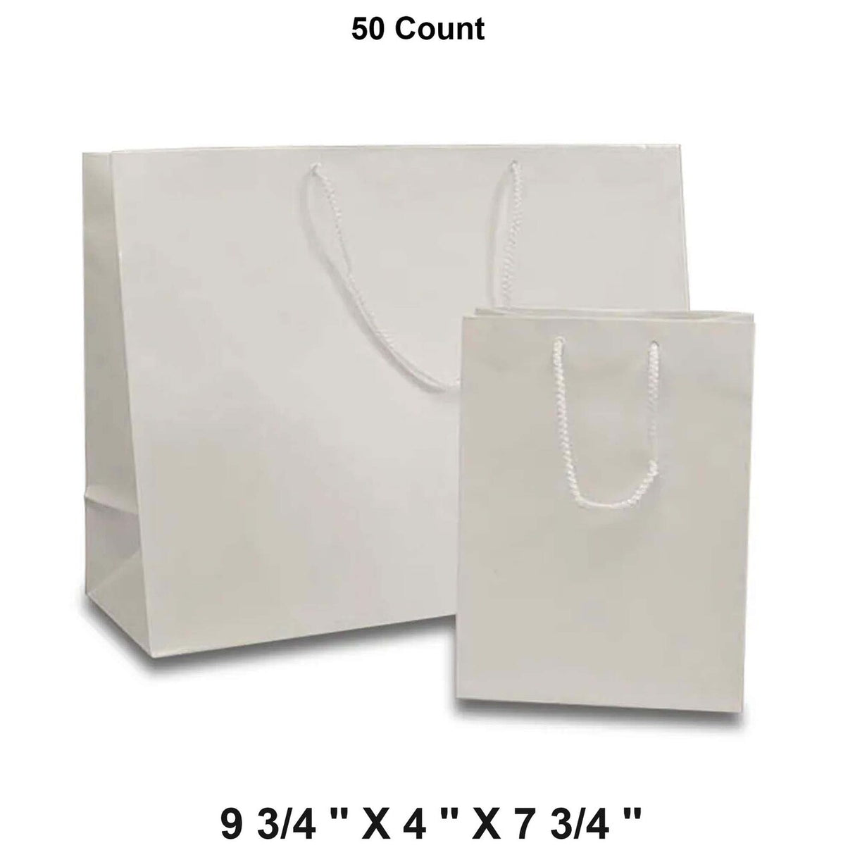 Luxurious Colored Glossy Paper Euro Totes 9 3/4'' x 4 '' x 7 3/4''