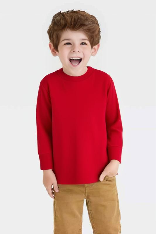 RADYAN® Toddler Cotton Jersey Long Sleeve Crewneck T-shirt - 3311