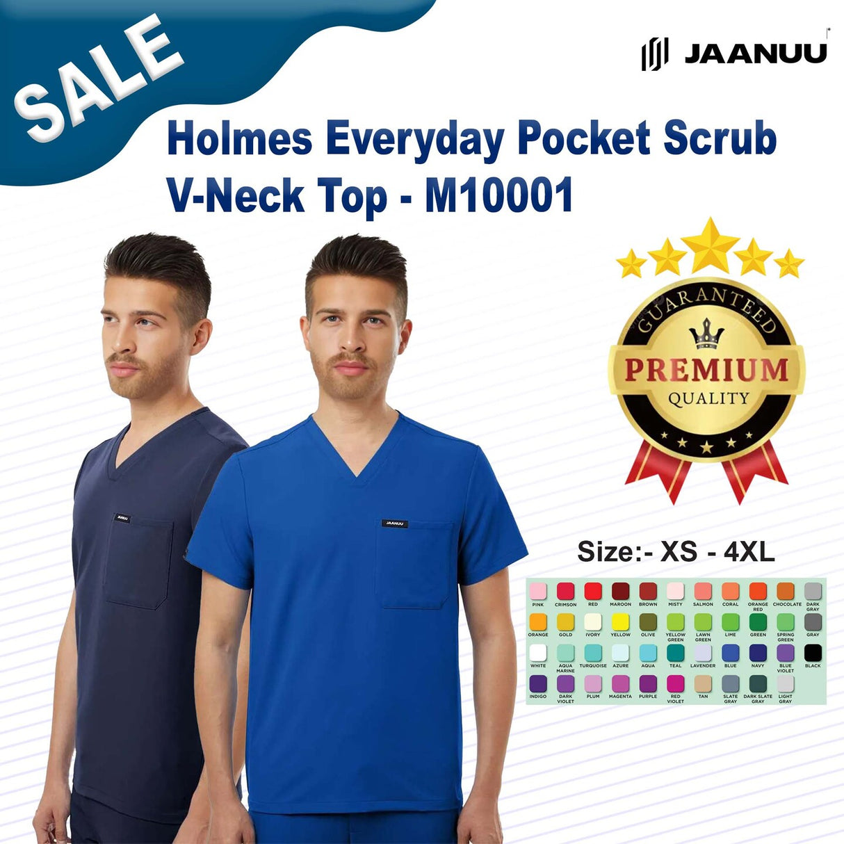 Jaanuu® Holmes Everyday 1 Pocket Scrub V-Neck Top