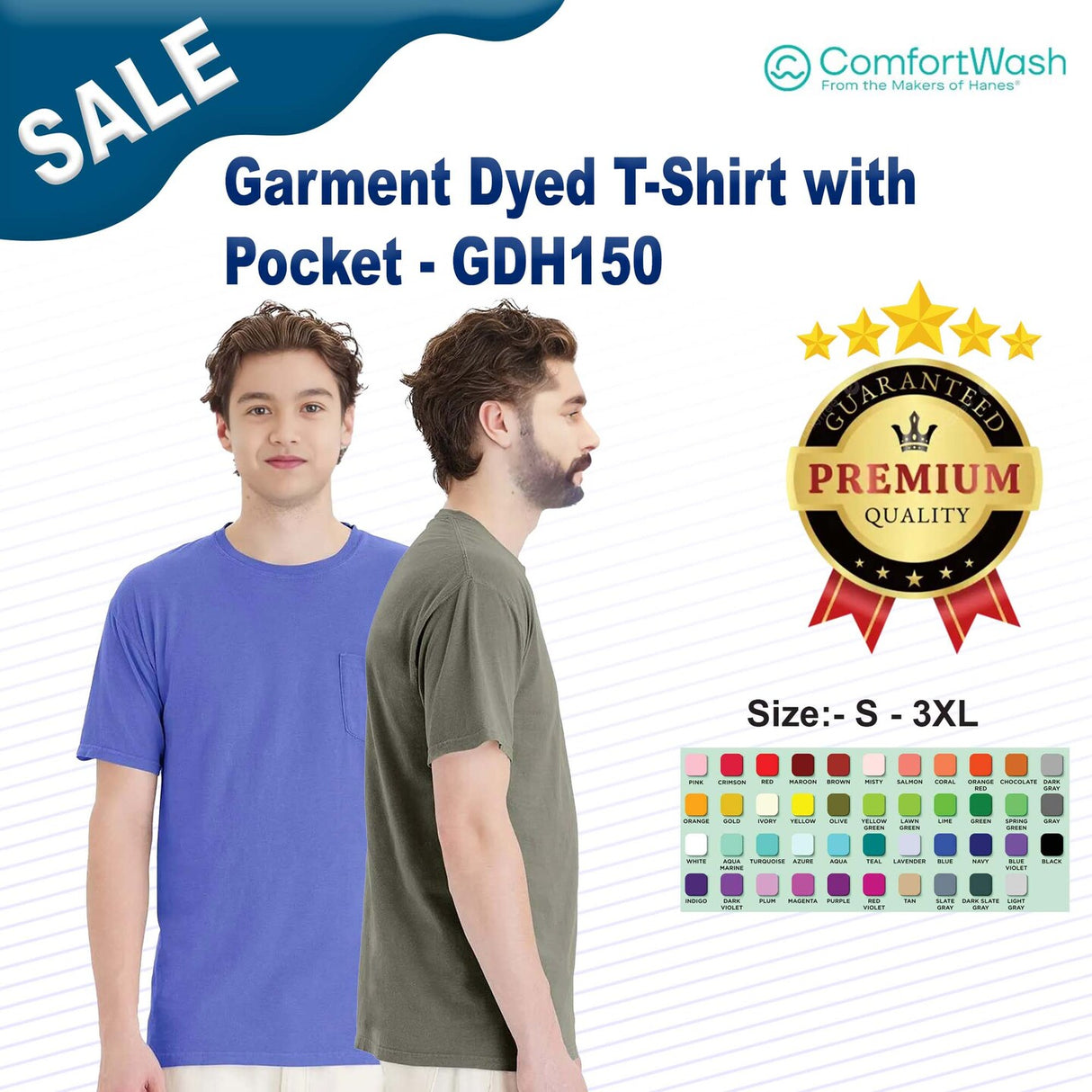 ComfortWash by Hanes® Garment-Dyed T-Shirt with Pocket