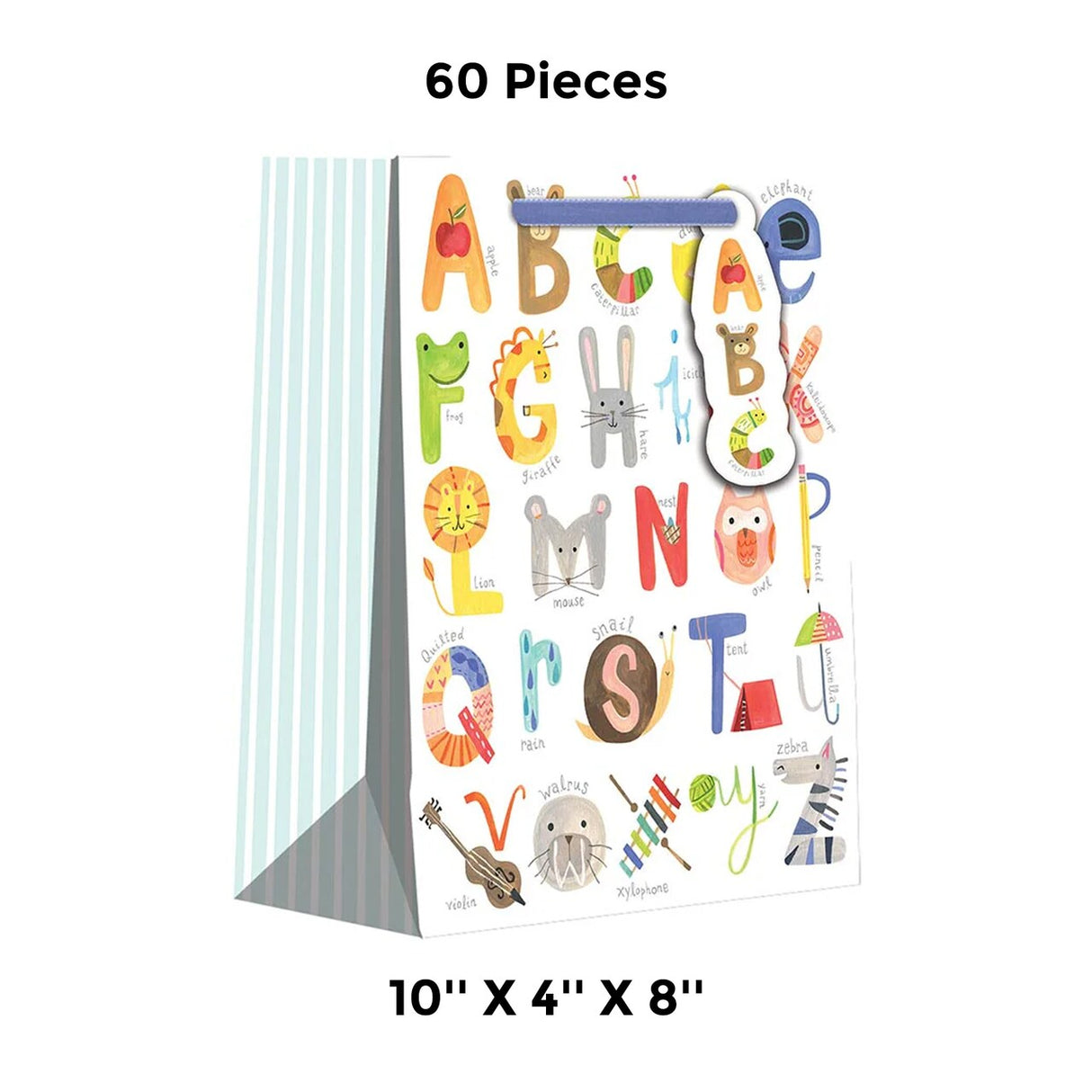 Decorative Patterned Gift Bags 10" x 4" x 8"