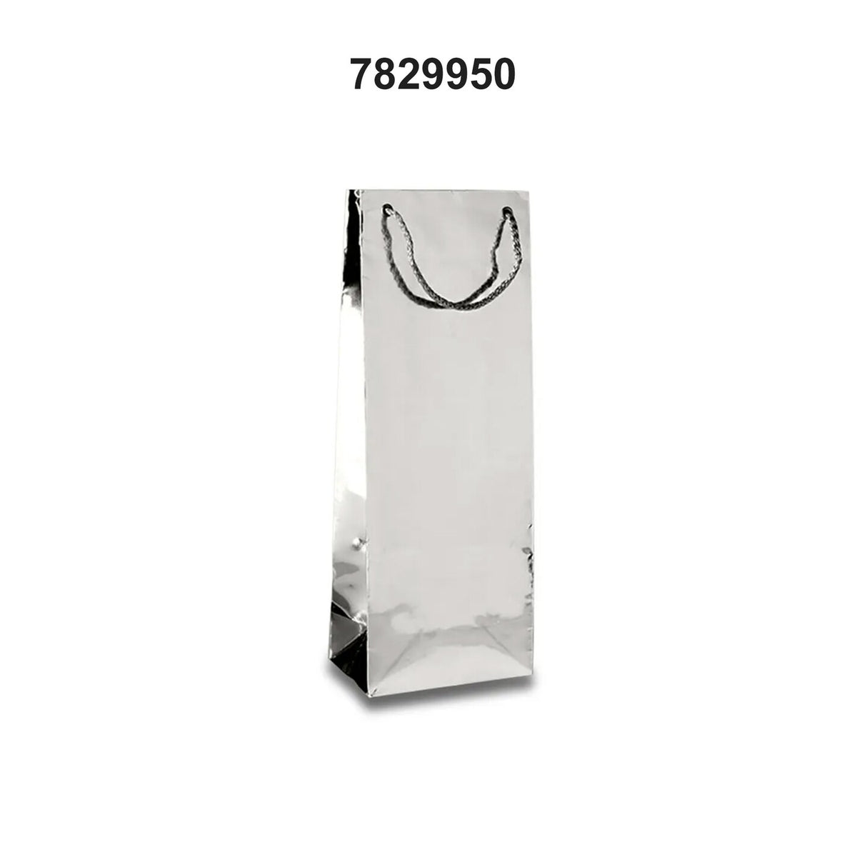 Metallic Paper Wine Bottle Euro Tote Bag 5" x 3" x 13 1/4" Stylish & Durable