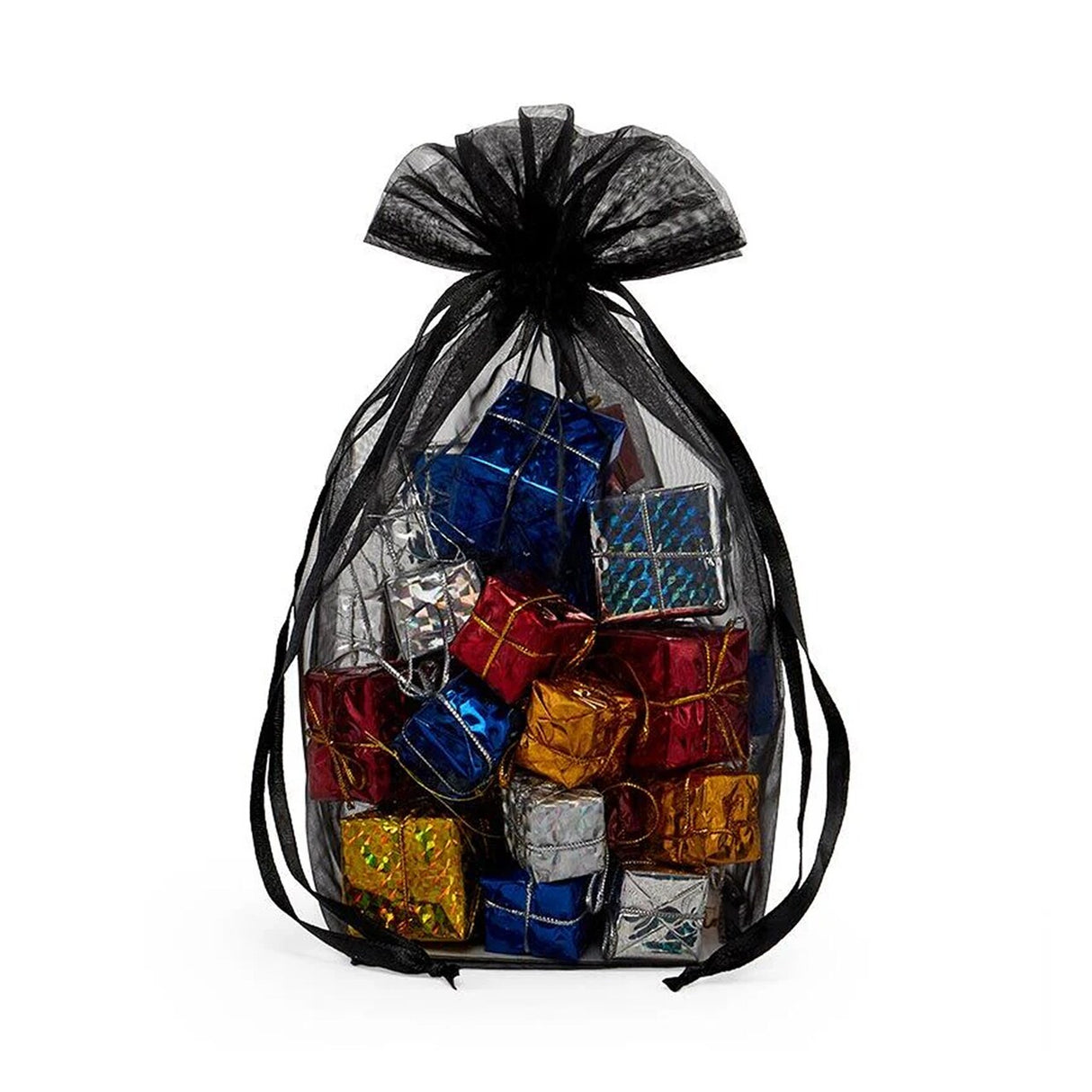 Cardboard Square Bottom Organza Bags 2 1/2'' x 2 1/2'' x8'' for Gift Wrapping