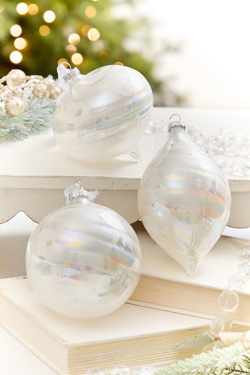 4" - 6" Pearlescent Swirl Ornament
