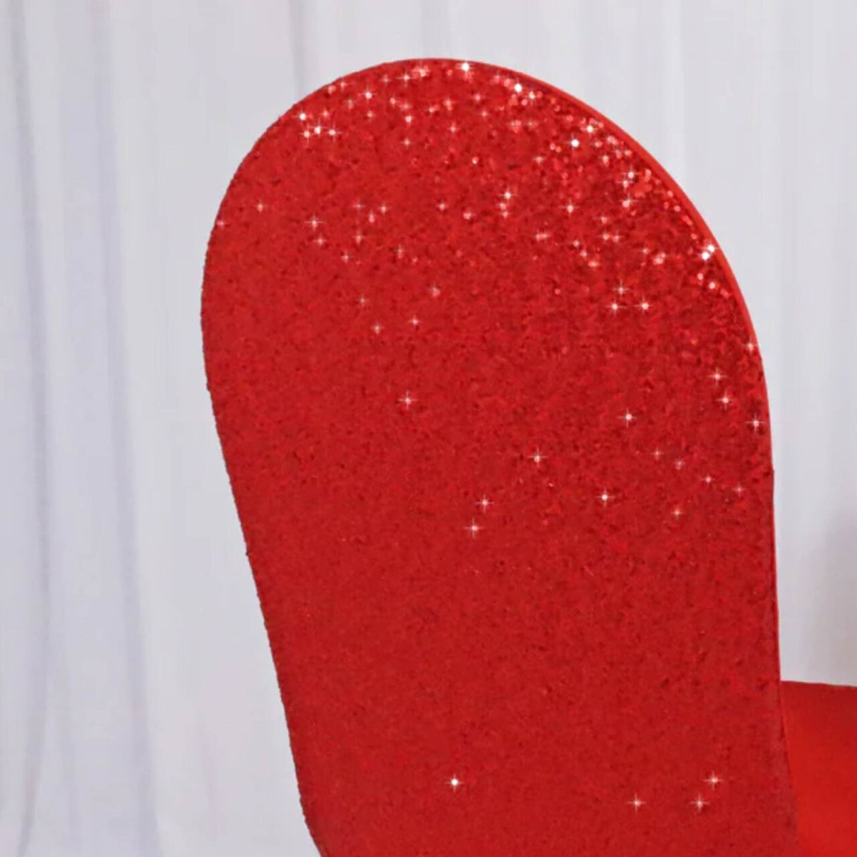 1 Piece Sequin Spandex Banquet Chair Cover Red Stretch Sparkle Elegant Event Decor