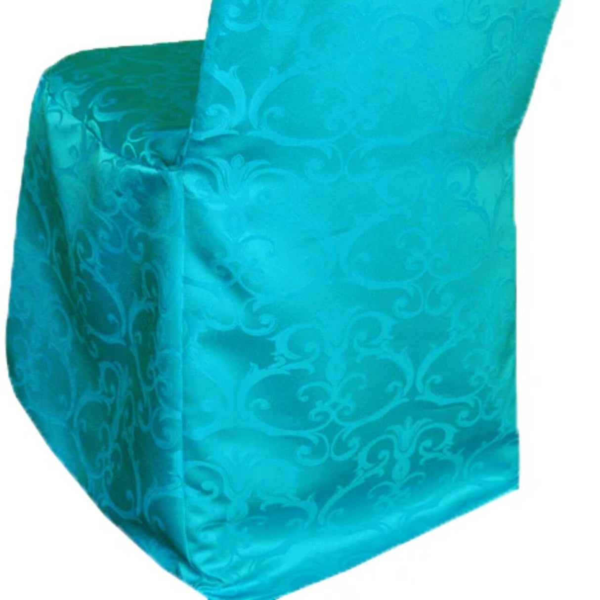 1 Piece Turquoise Versailles Chopin Damask Jacquard Polyester Banquet Chair Cover