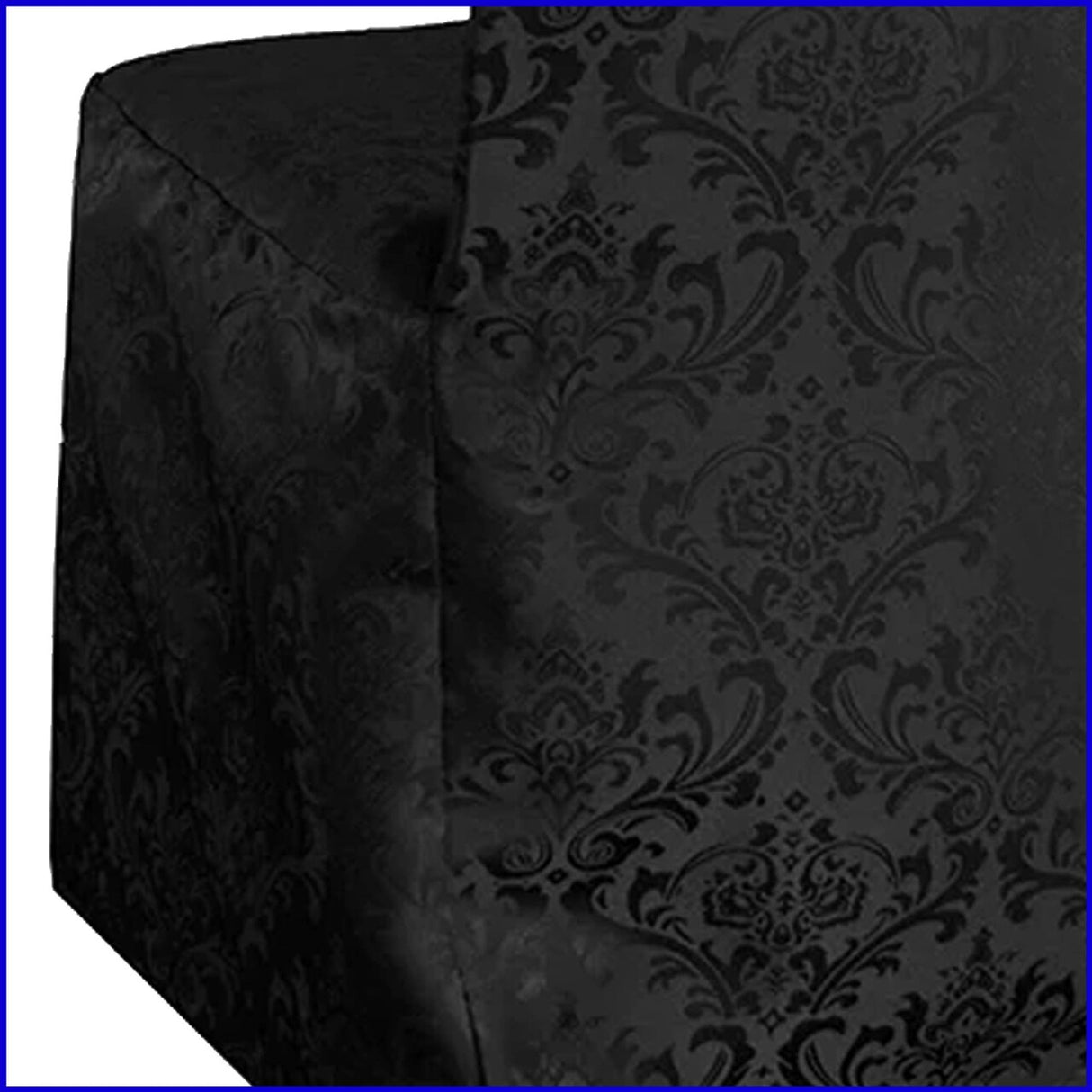 1 Piece Black Floral Damask Jacquard Chair Cover, Elegant Polyester Banquet Slipcover
