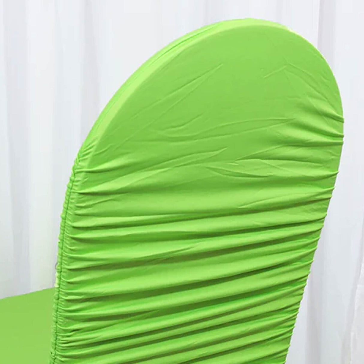 1 Piece Apple Green Rouge Chair Cover, Elegant Ruffled Spandex Banquet Fit
