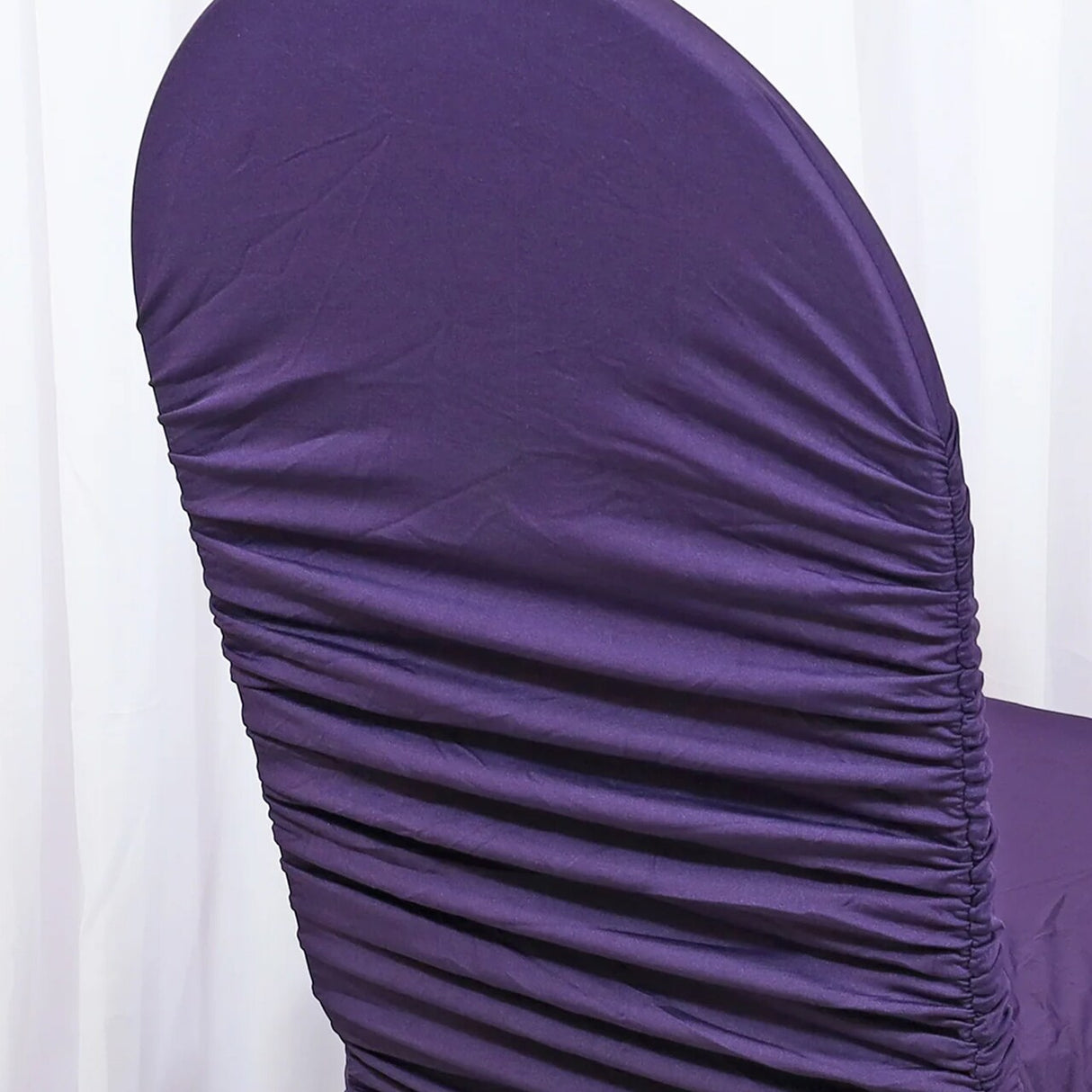 1 Piece Eggplant Rouge Spandex Ruffled Banquet Chair Cover Elegant Event Decor