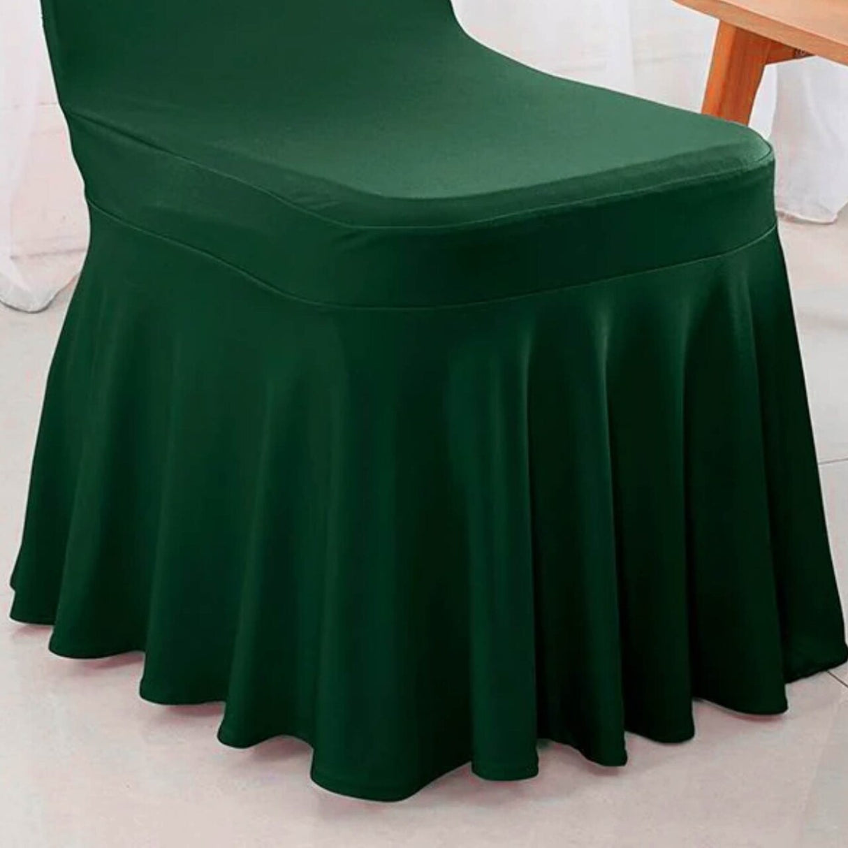 Spandex Banquet Skirt Chair Cover Hunter Green Or Holly Green Stretch Elegant Decor