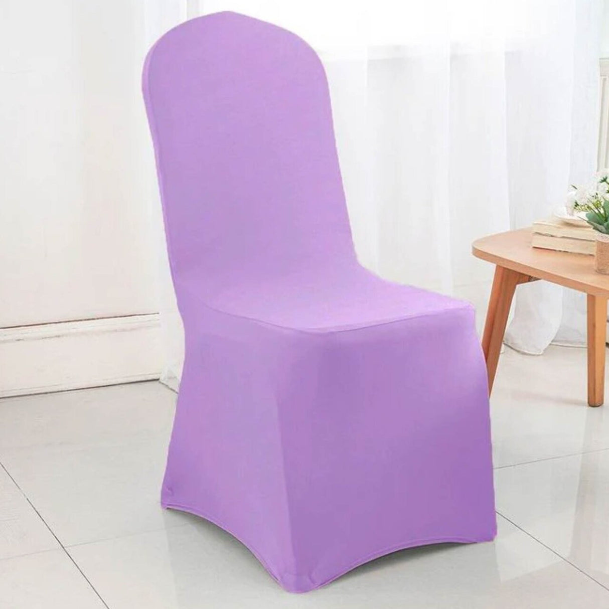 1 Piece Lilac Spandex Banquet Chair Cover with Stretch Fit for Elegant Events