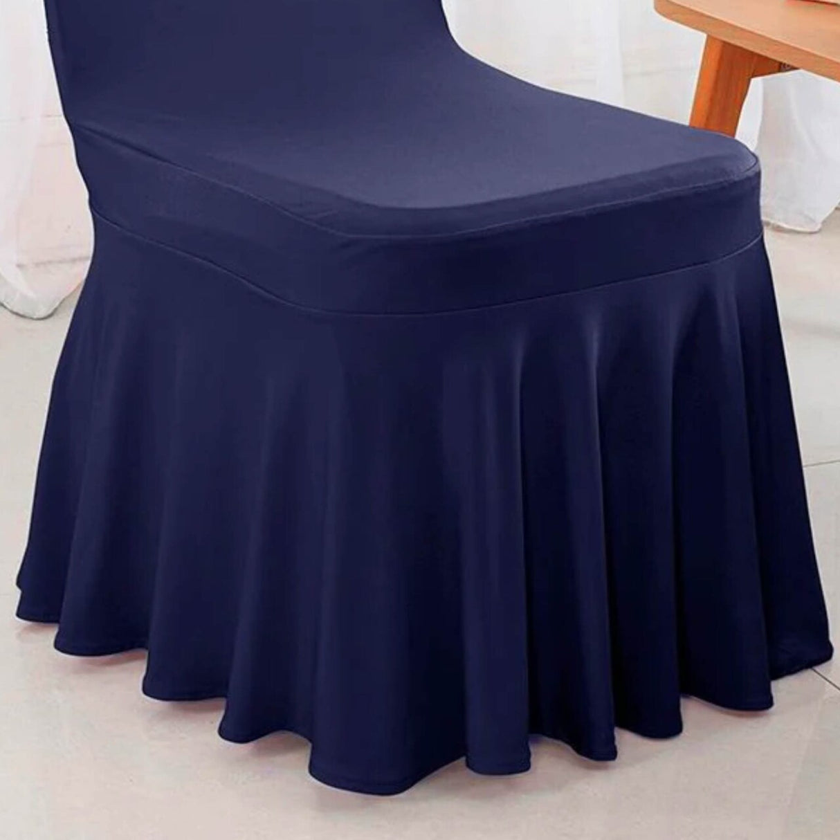Spandex Banquet Skirt Chair Cover Navy Blue Stretch Skirt Fit Durable Event Decor