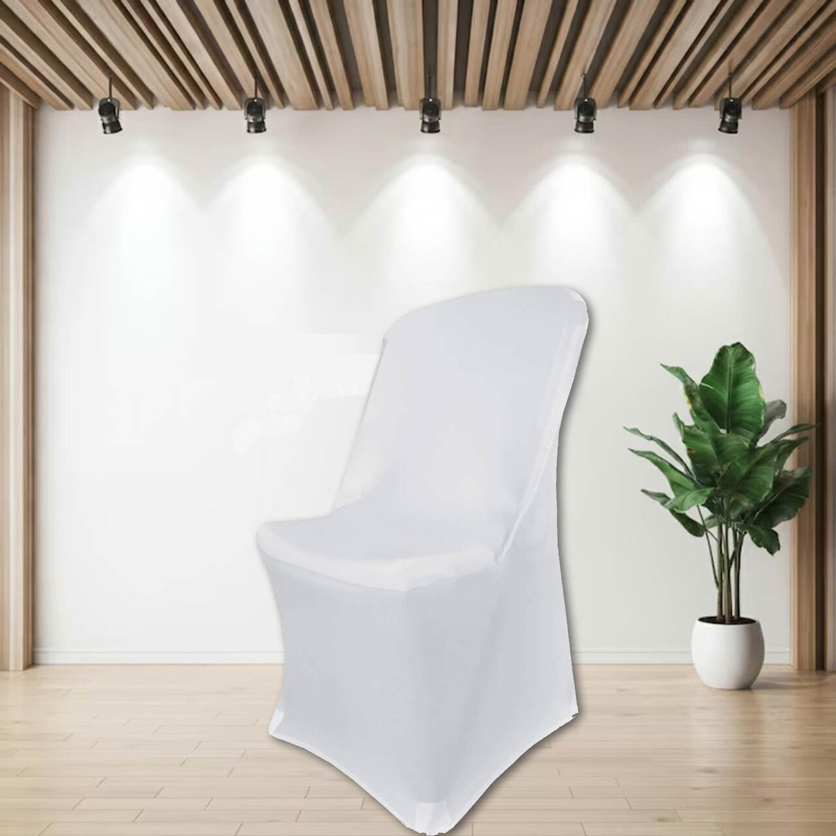 1 Piece Premium Spandex Chair Cover for Lifetime Folding Chair White Stretch, Machine Washable
