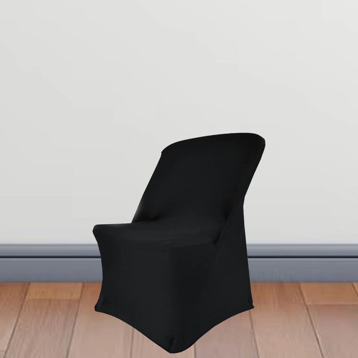 1 Piece Black Premium Spandex Folding Chair Cover Fits Lifetime Chairs, Machine Washable
