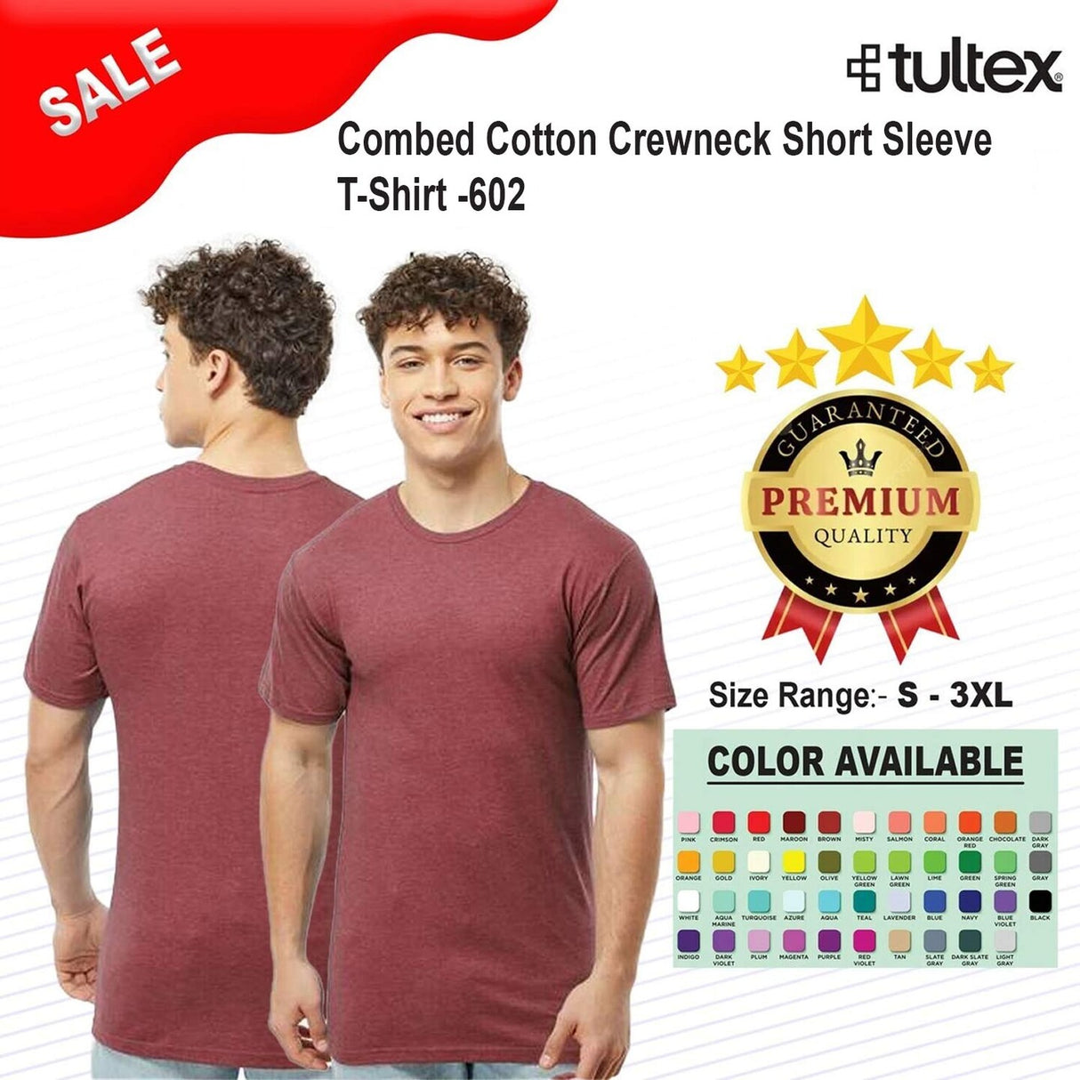 Tultex® Combed Cotton Crewneck Short Sleeve T-Shirt