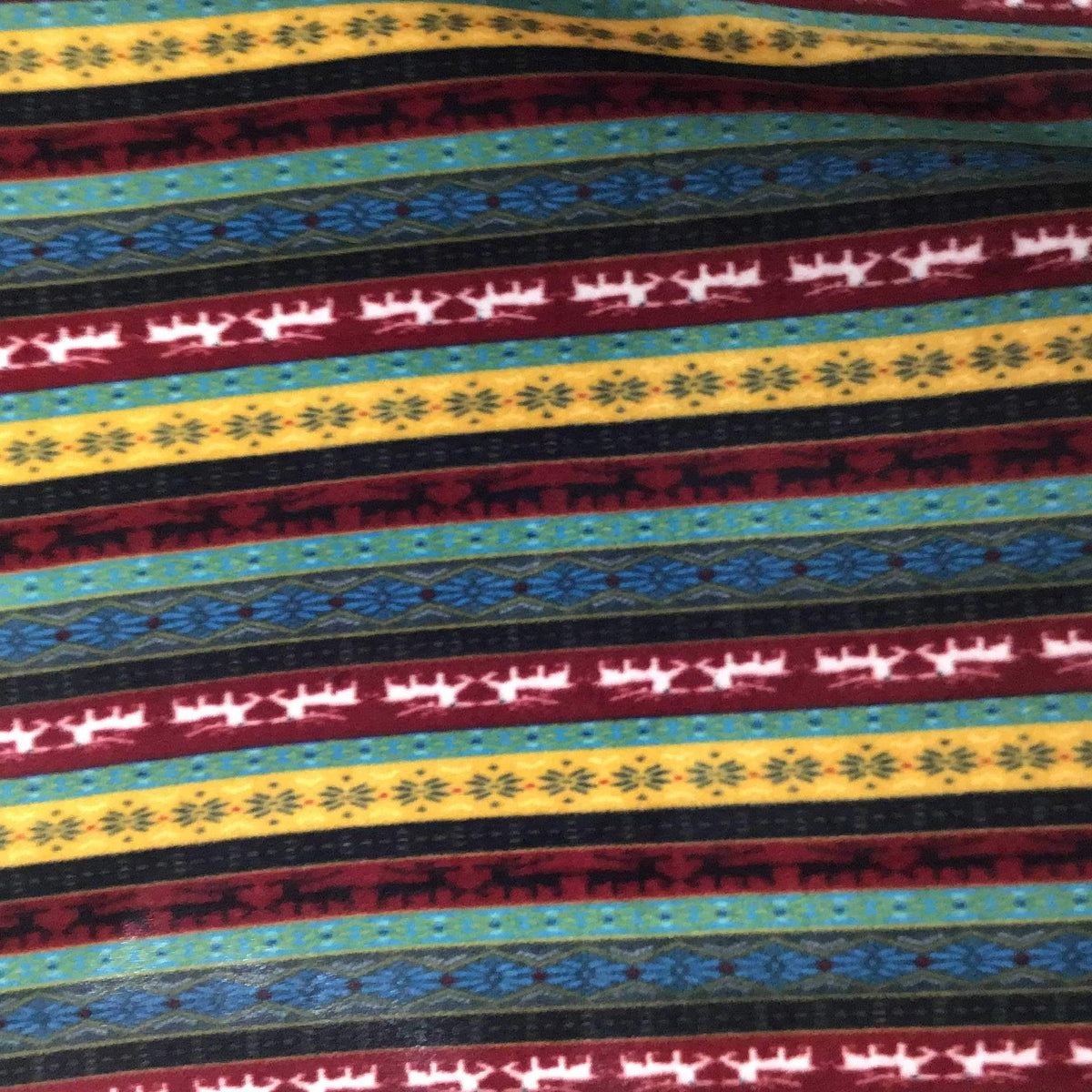 Indian Native American African 3 Print Anti Pill Fleece Fabric,