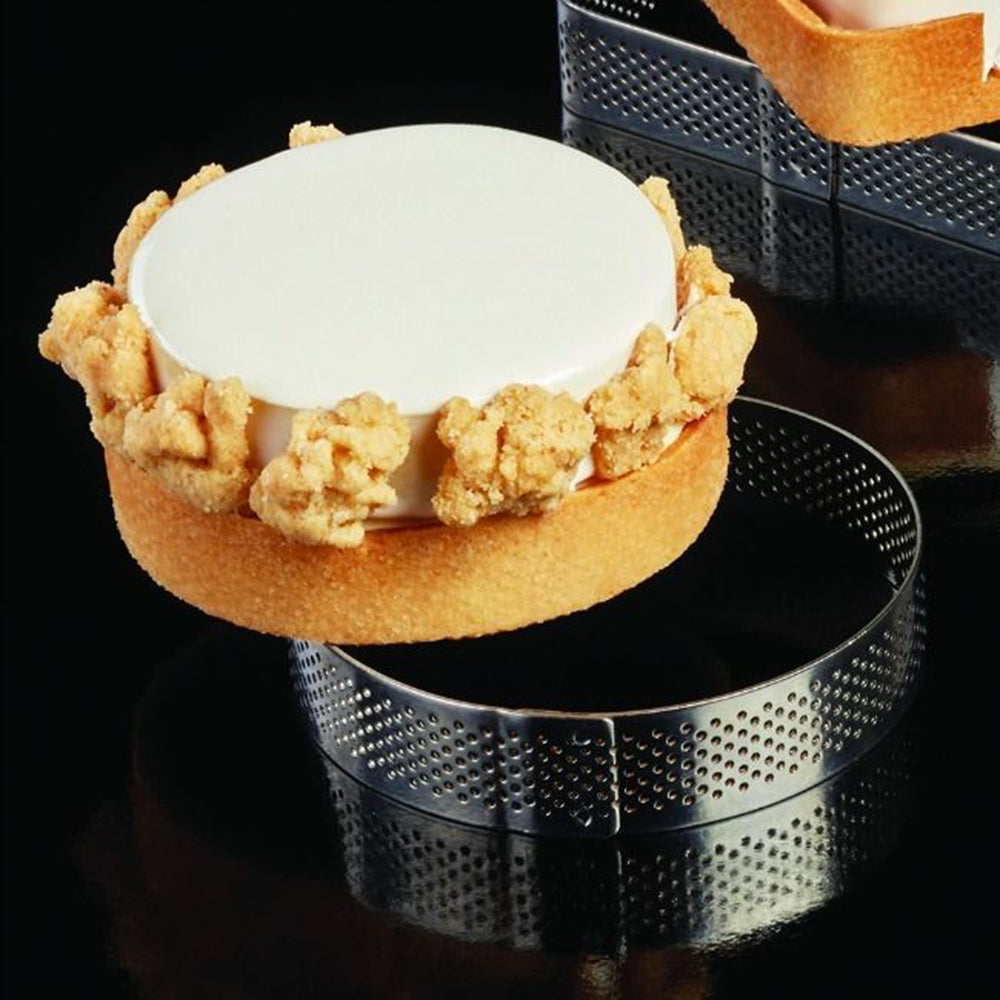 Pavoni "Progetto Crostate" Perforated Stainless Round Tart Ring 3-1/2" (9cm) Dia. x 3/4" (2cm) High