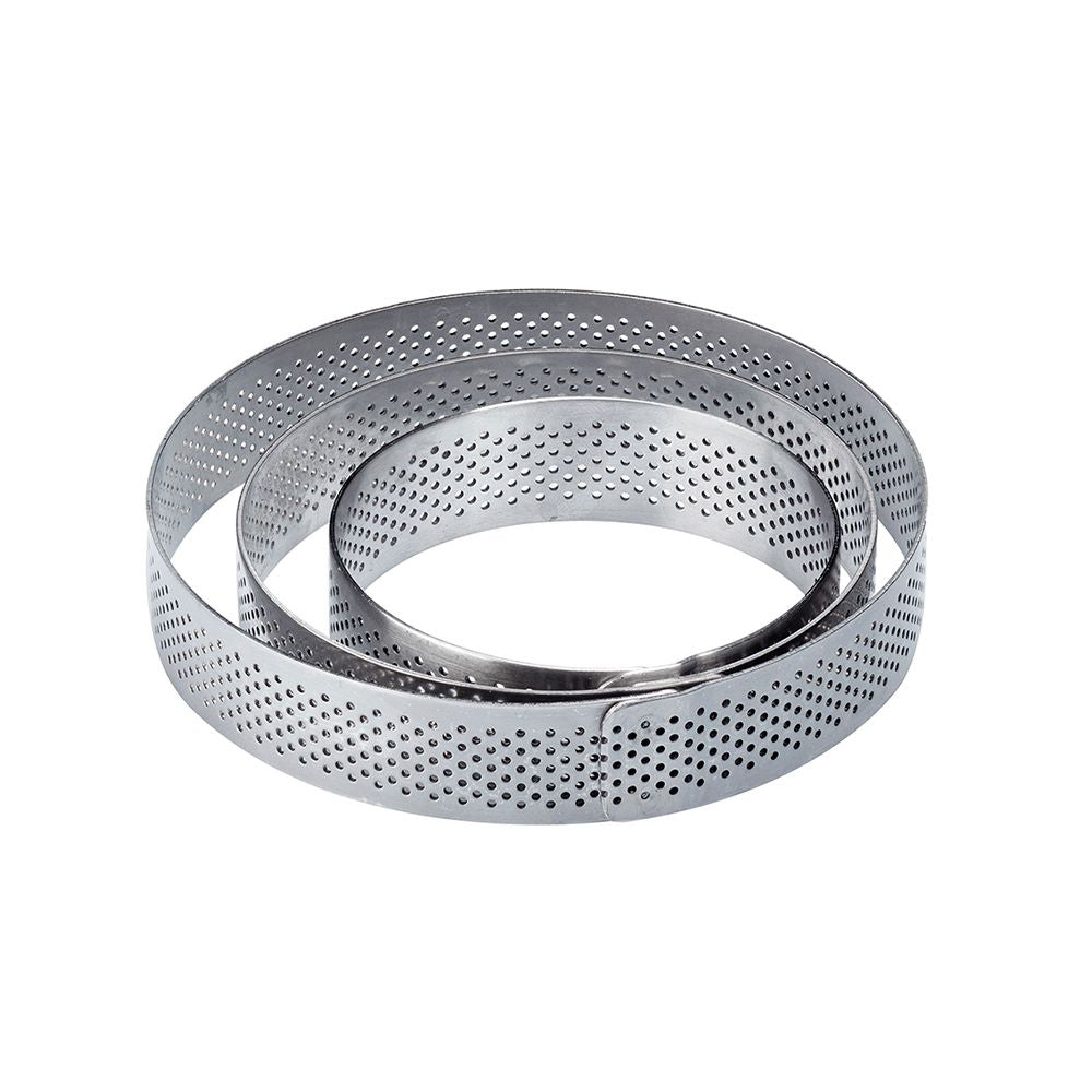 Pavoni "Progetto Crostate" Perforated Stainless Round Tart Ring 3-1/2" (9cm) Dia. x 3/4" (2cm) High
