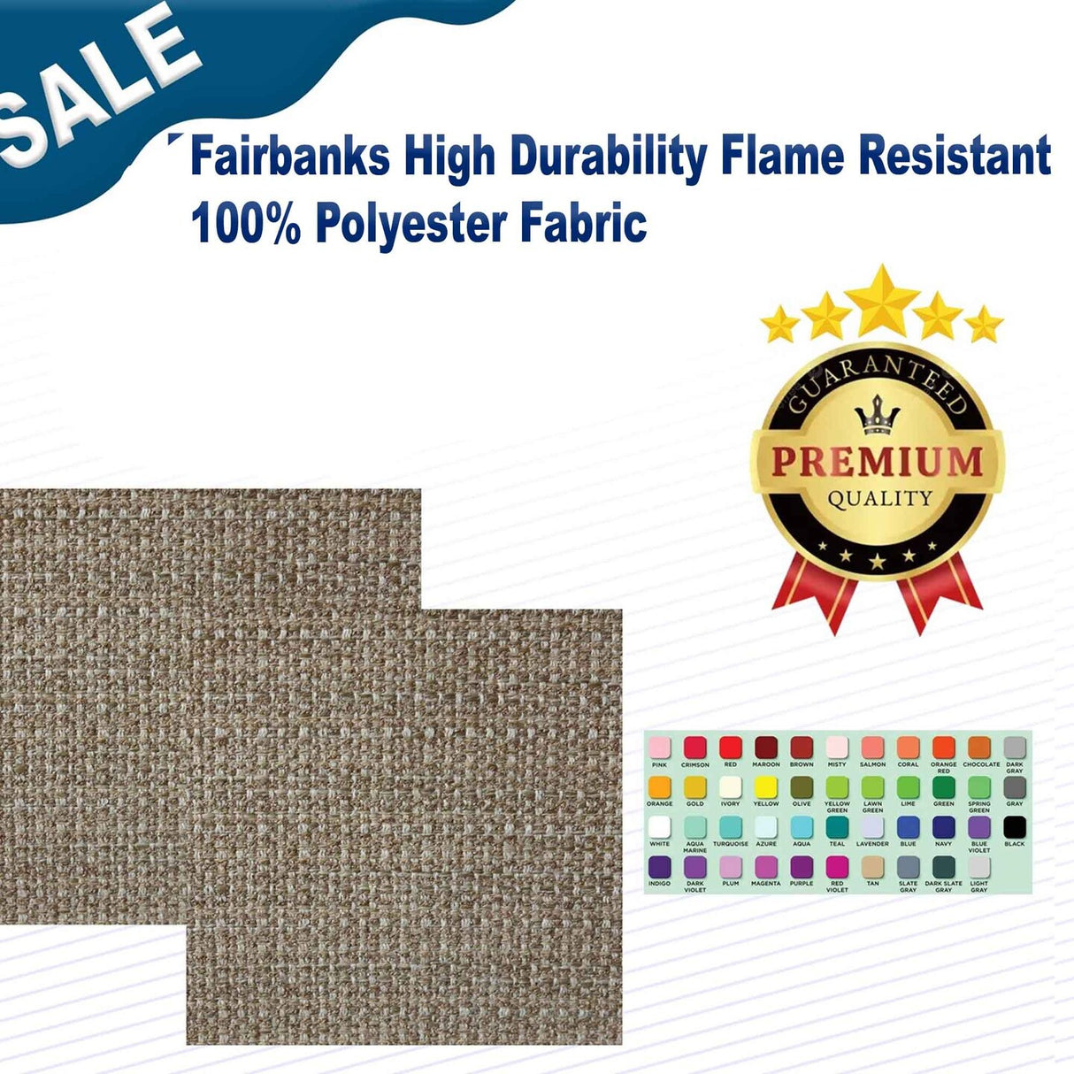 Fairbanks High Durability, Flame-Resistant 100% Polyester Fabric