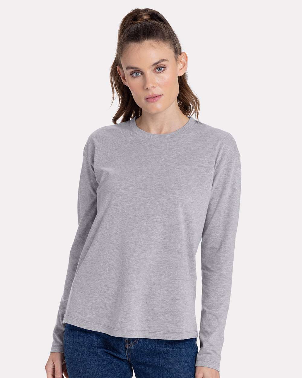 Next Level® Women's Cotton Relaxed Crewneck Long Sleeve T-Shirt