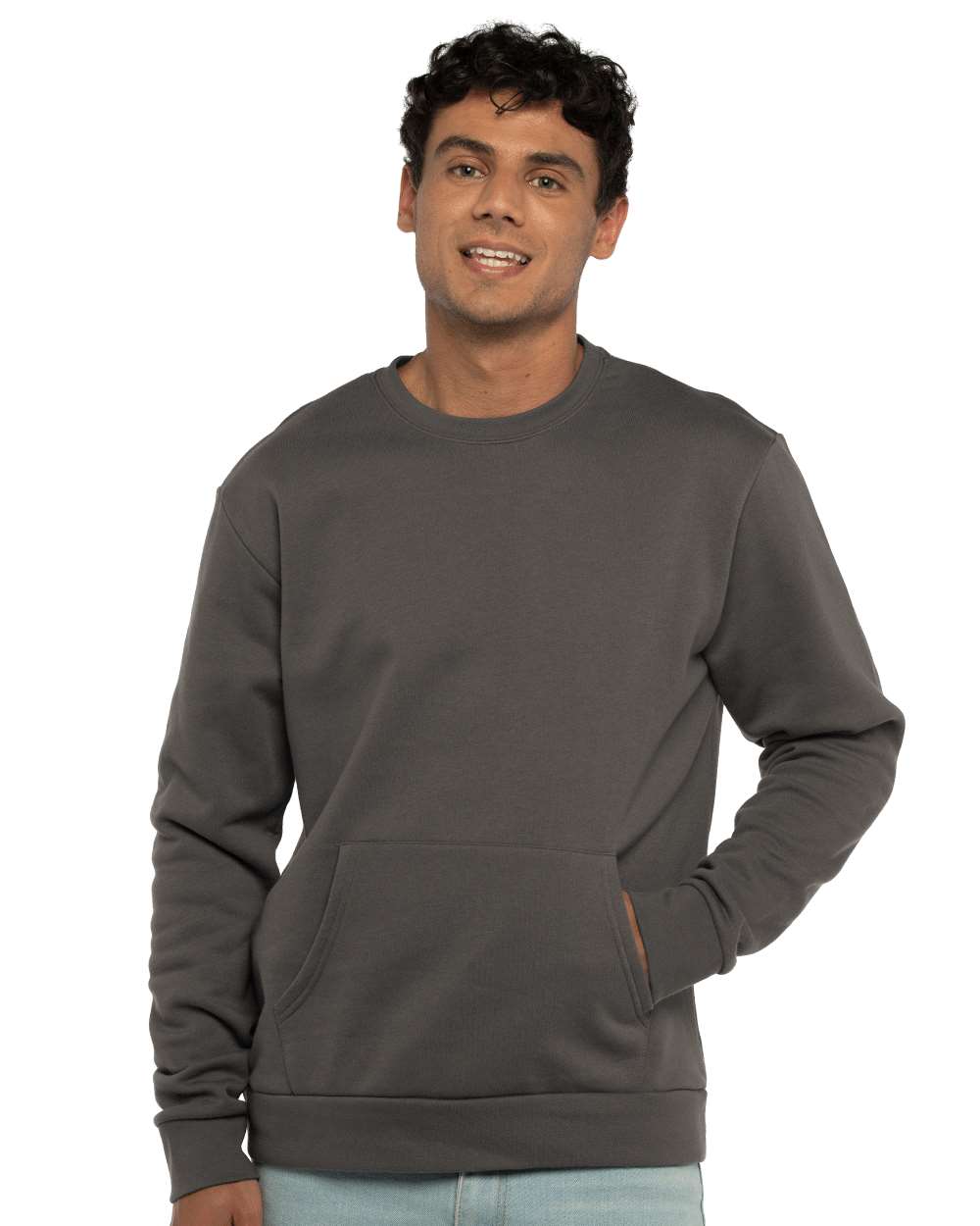 Next Level® Santa Cruz Long Sleeve Crewneck Pocket Sweatshirt