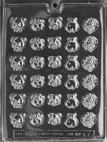 Animal Faces Chocolate Mold - LPA076