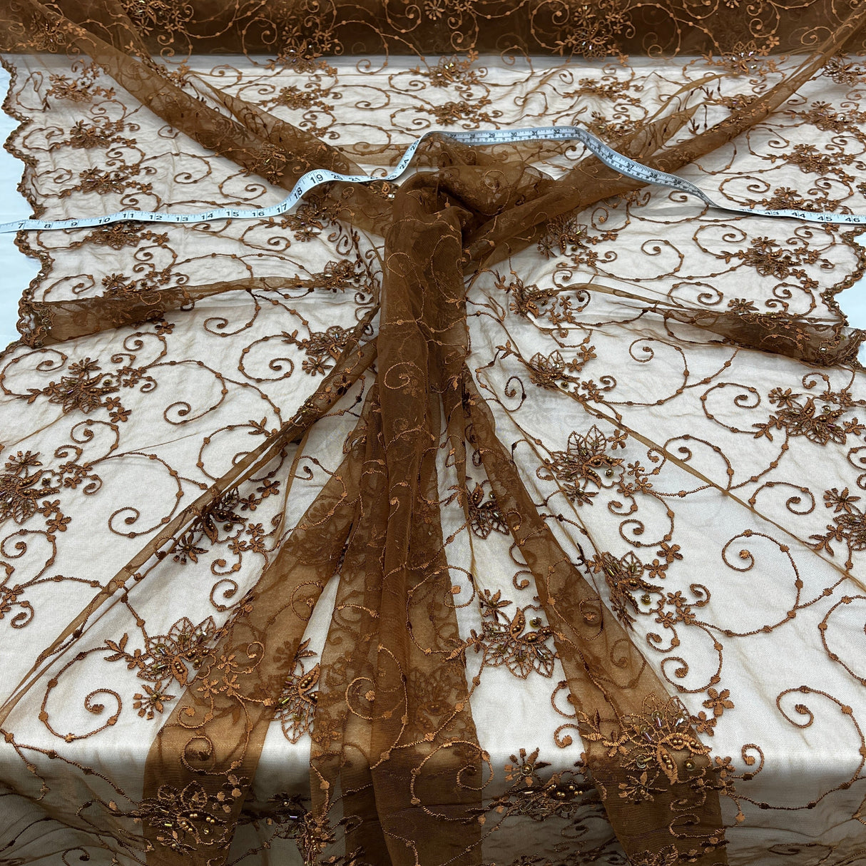 Beaded Embroidered Lace Mesh