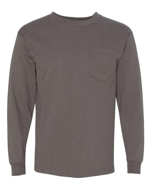 Bayside Unisex USA-Made Long Sleeve Pocket T-Shirt