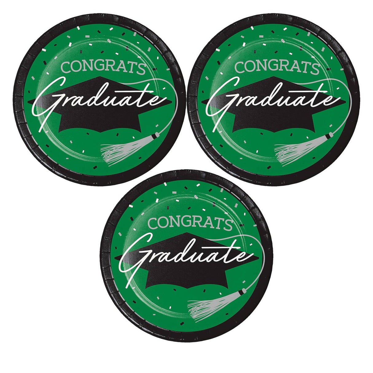 Creative Converting School Spirit Green Graduation Dinner Plates – 54ct