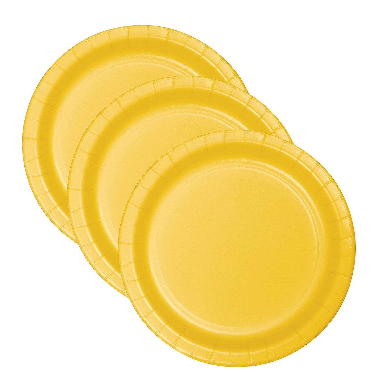 9" School Bus Yellow Round Paper Dinner Plates – 24 Count