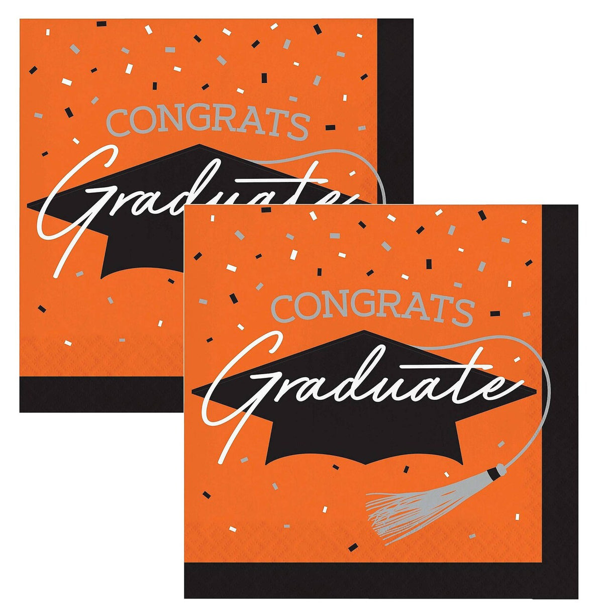 Creative Converting School Spirit Orange Graduation Napkins – 108ct