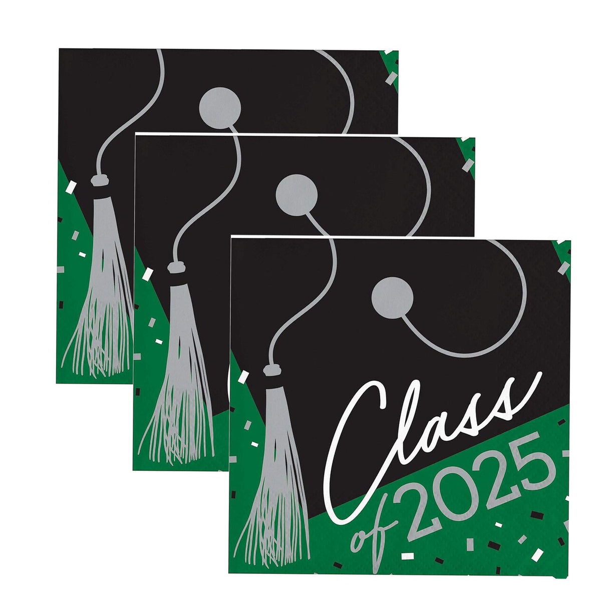 Creative Converting School Spirit Green 'Class of 2025' Beverage Napkins – 108 Count